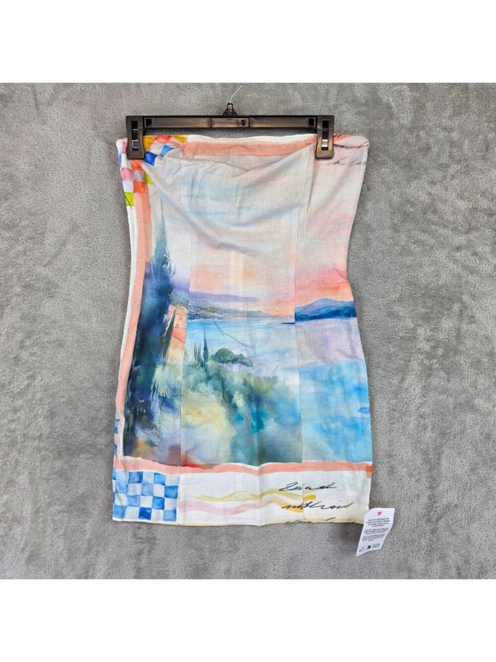 ASOS DESIGN Dress Womens 4 Multicolor Tie Dye Bandeau Strapless Bodycon Mini